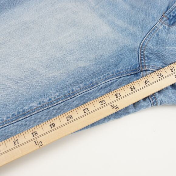 American Eagle Highest Rise Mom Paperbag Waist Light Wash Blue Jeans Sz 10 Short - Picture 8 of 14